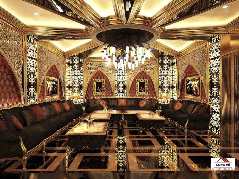 Mẫu thiết kế nội thất phòng karaoke phong cách cổ điển 