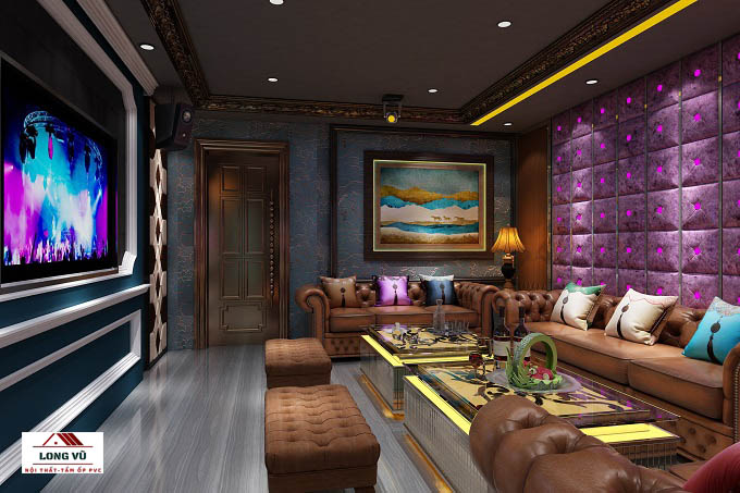 mẫu thiết kế nội thất phòng karaoke phong cách gia đình