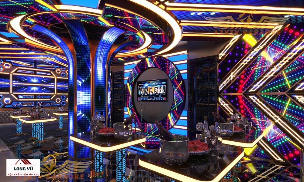mẫu thiết kế phòng karaoke công nghệ đèn LED
